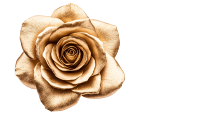 Golden flower head on black backdrop, macro view, close-up, cut out transparent
