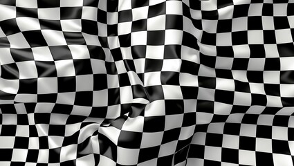 Fototapeta premium Checkered black and white flag symbolizing racing victory