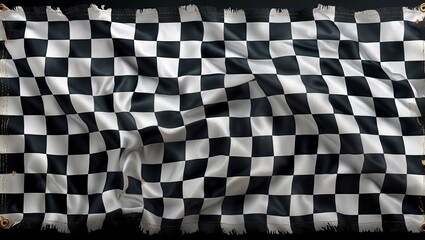 Obraz premium Checkered flag background symbolizing racing victory and speed