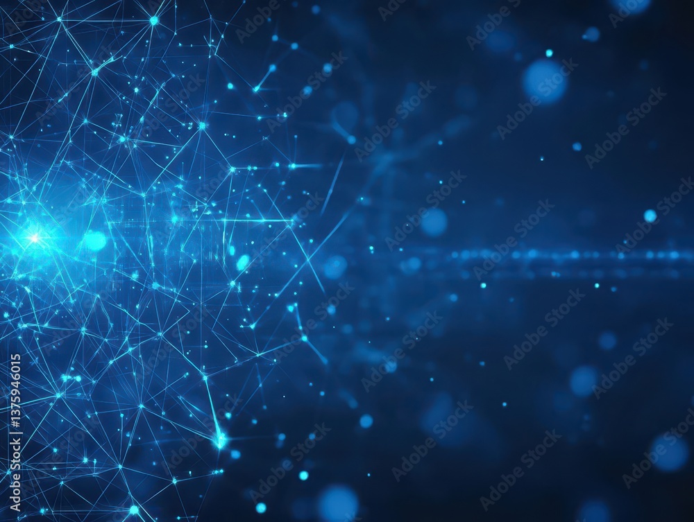 Aufkleber Deep blue background featuring a complex network of connected lines representing technology and communication concepts