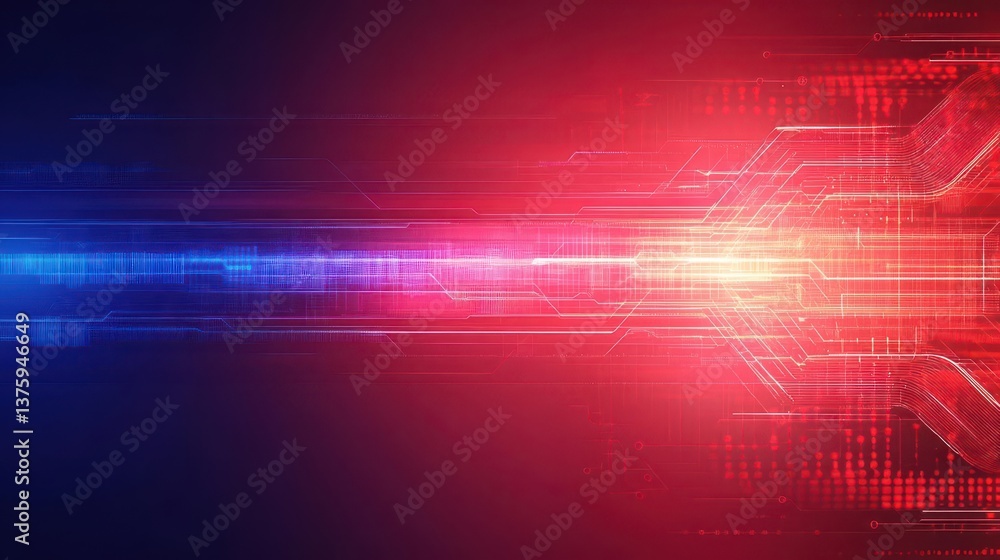 Fototapete Vivid red and blue abstract background with fluid shapes and gradients creating a dynamic and artistic atmosphere