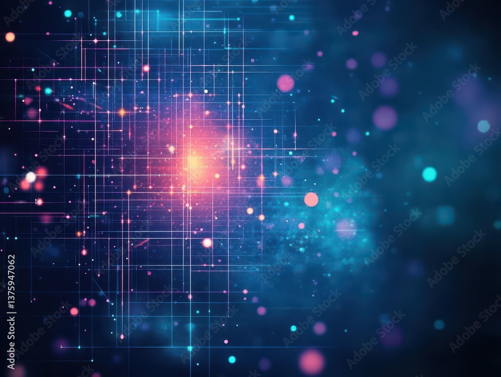 Poster Lively and colorful abstract background composed of dynamic shapes and vivid hues creating a captivating visual effect