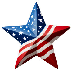 American Flag Star, Red White Blue, Patriotic, Transparent Background