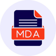 MDA File Format Vector Icon Design