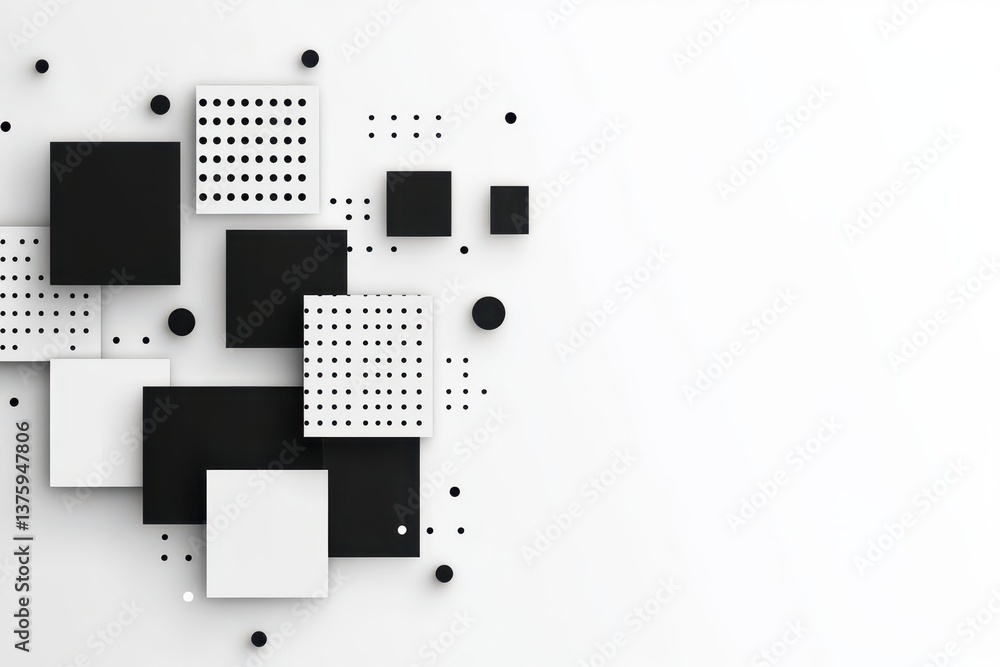 Aufkleber A white and black abstract wall featuring unique patterns and textures that create a striking visual contrast and depth