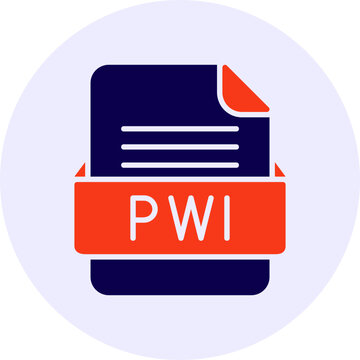 PWI File Format Vector Icon Design