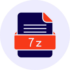 7z File Format Vector Icon Design
