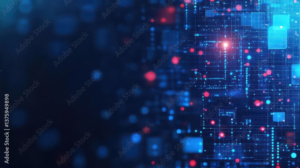Fototapete Blue and red abstract background featuring striking contrasts and dynamic patterns for a captivating visual composition