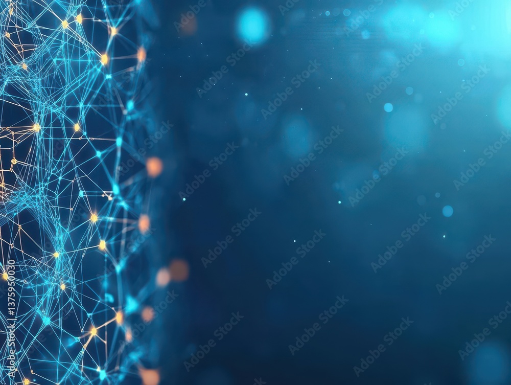 Poster A calming blue background featuring a network of interconnected lines to illustrate modern connectivity and technology