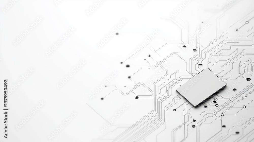 Poster Intricate circuit design featuring a circuit overlay with complex patterns and connections for modern technology applications