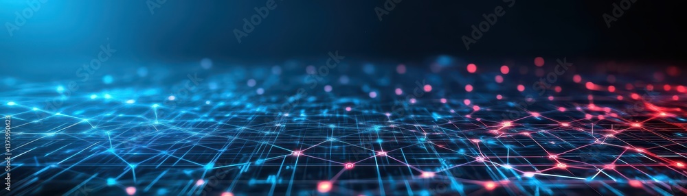 Poster Intricate network of interconnected lines forming a complex web of relationships for data communication and interaction