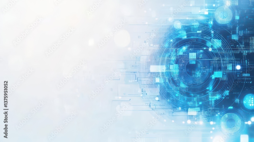 Aufkleber Captivating blue abstract background featuring an intriguing circle of circles creating a dynamic visual experience