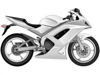 Fototapeta premium Stylish White Motorcycle in 3D Render with Sleek Design and Modern Features
