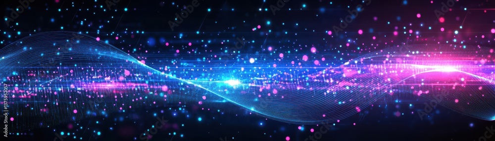 Poster vibrant blue and pink abstract background with swirling patterns and hues for modern designs and cre