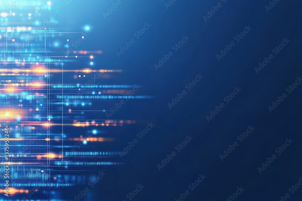 Aufkleber Vibrant blue and orange abstract background featuring smooth waves and dynamic patterns for creative design projects