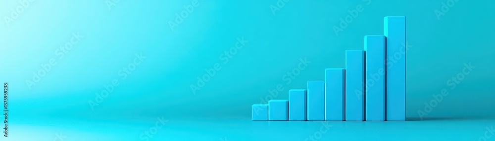 Aufkleber Blue bar chart representing key performance indicators and data analysis for business metrics and insights