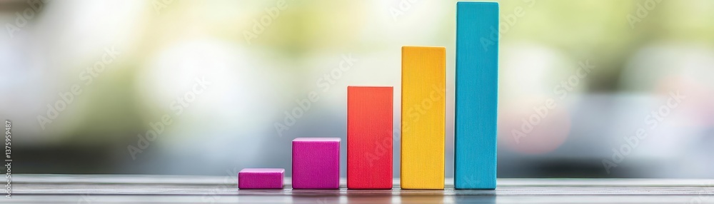 Aufkleber Vibrant and colorful bar chart displaying various data insights in a dynamic and engaging visual format