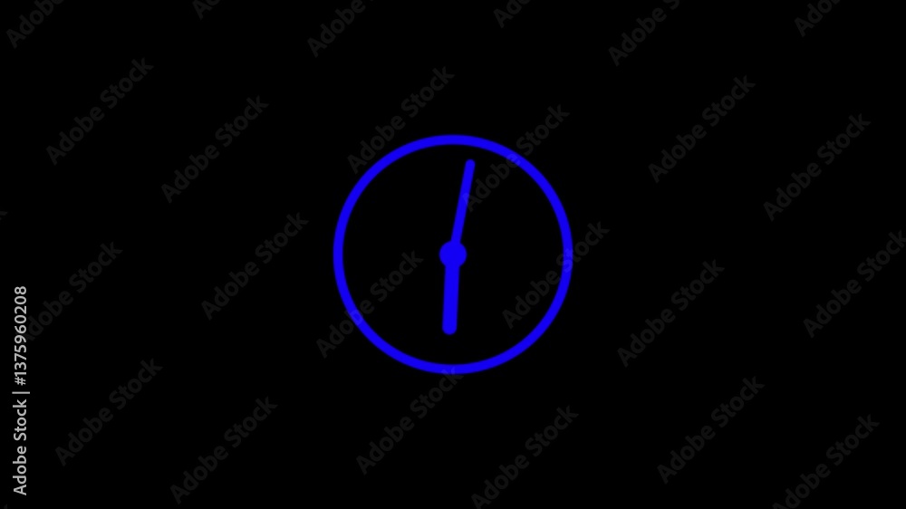Poster clock icon animation.digital clock icon animation with black background.