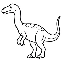 Cartoon vector illustration of a Tyrannosaurus Rex dinosaur with a fun and cute design