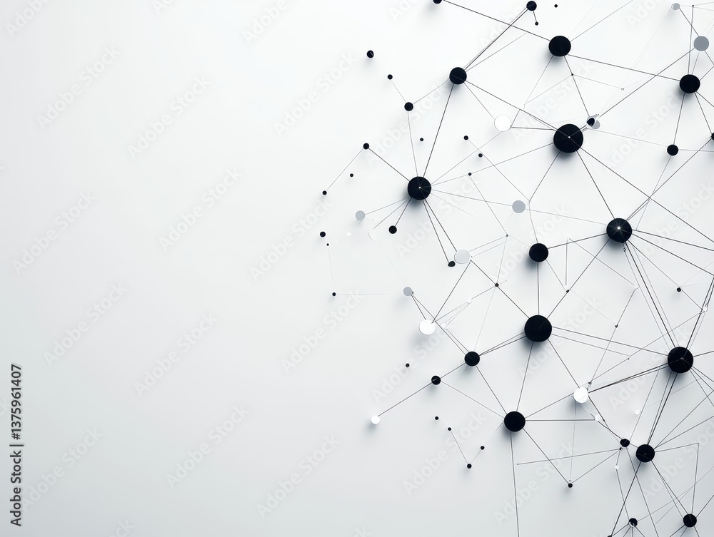 Fototapete Abstract network of interconnected lines symbolizing communication and relationships in a digital landscape