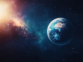 Stunning view of the earth in space surrounded by stars and cosmic elements highlighting the beauty of our planet
