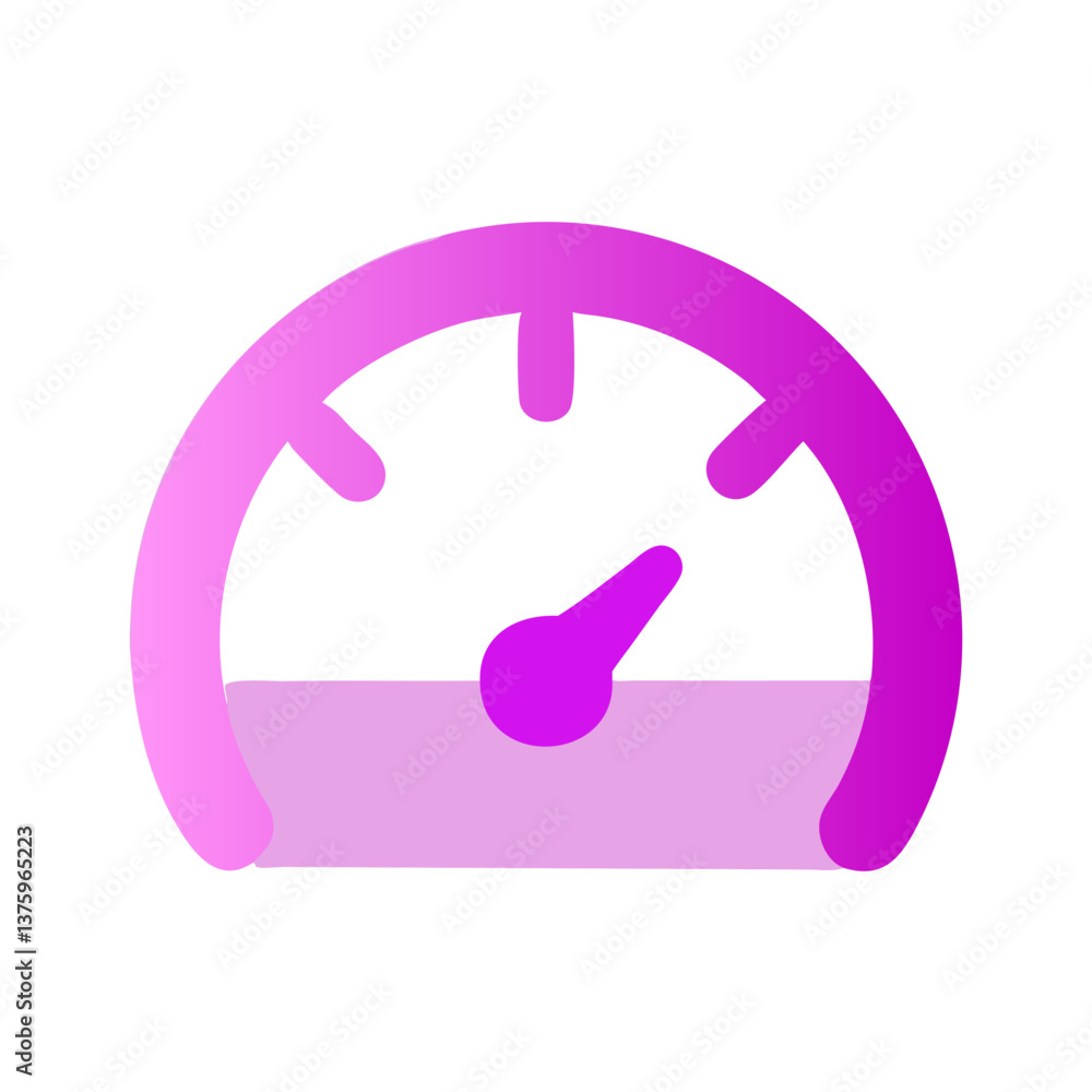Aufkleber stylized gauge icon with gradient colors for measurement and performance monitoring