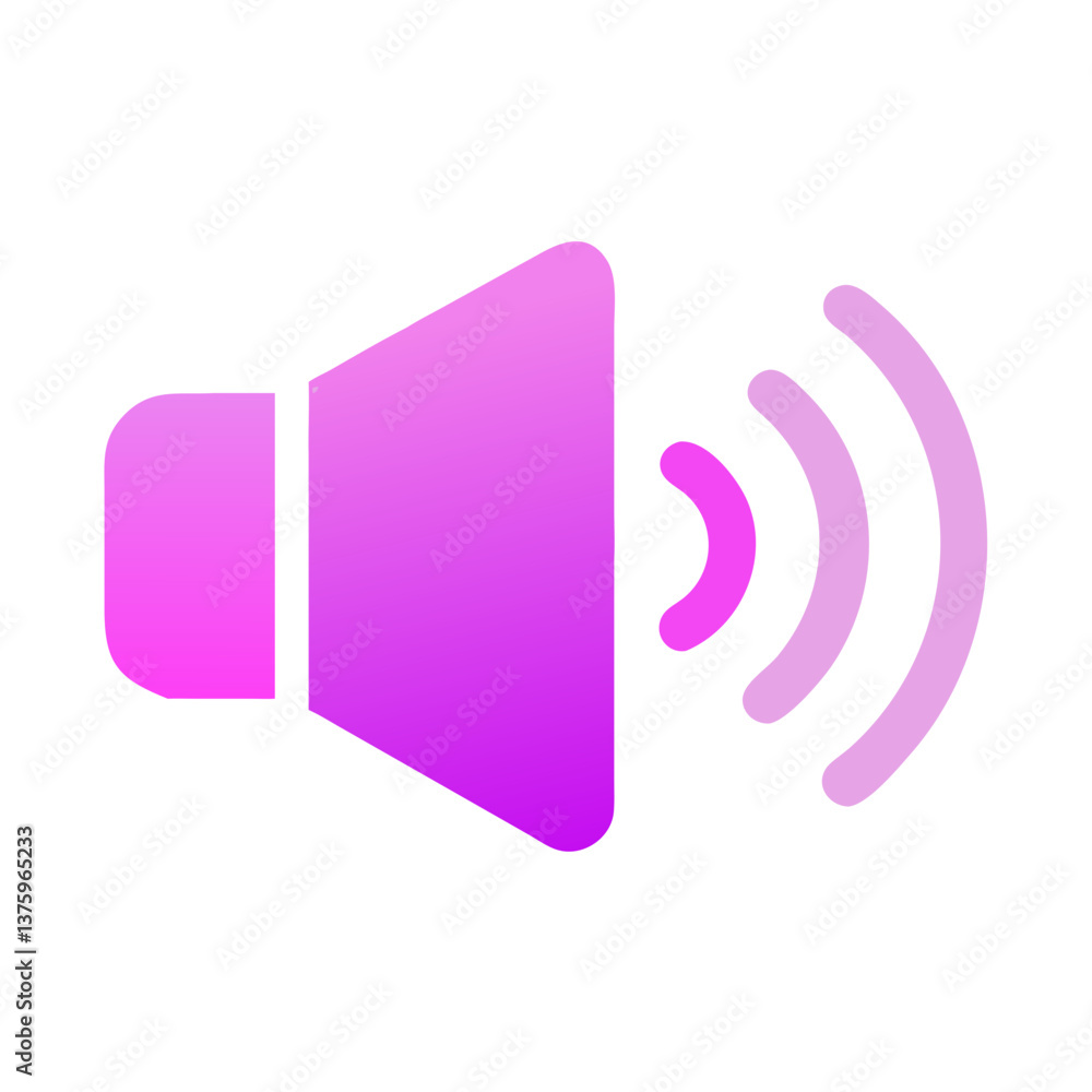 Poster stylized volume icon with gradient colors for sound and audio control