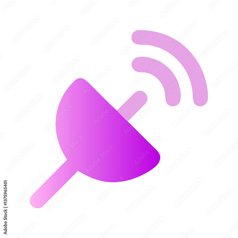 Poster stylized wireless signal icon with gradient colors for connectivity and communication