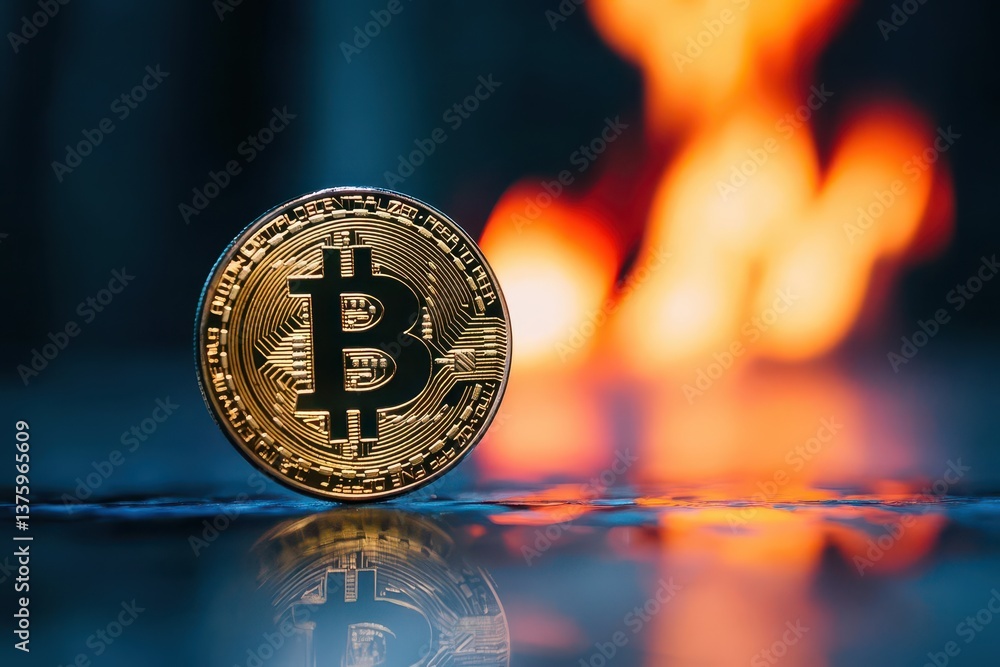 Aufkleber a single bitcoin coin showcasing its distinctive design and symbolism in the realm of digital curren