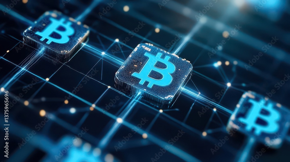 Poster iconic bitcoin displaying the essence of cryptocurrency and its role in the financial technology lan