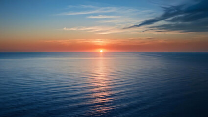 Fototapeta premium A depiction of the ocean meeting the sky in a seamless gradient of colors. 