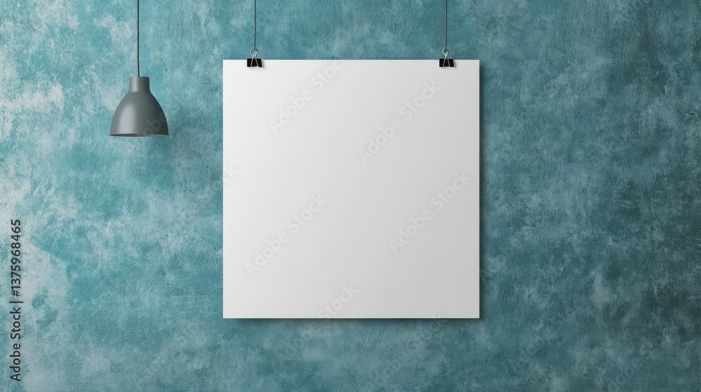 Poster blank paper hanging on a wall with subtle texture ready for notes, drawings, or creative expressions