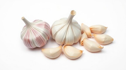 garlic on white background