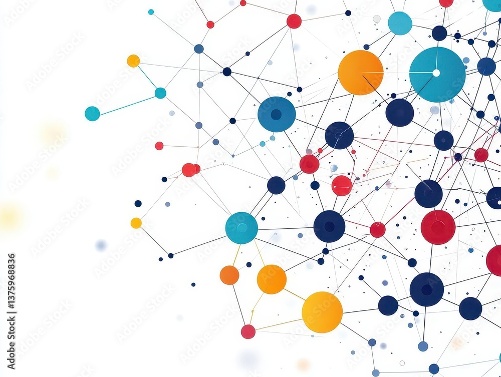 Aufkleber Abstract network of circles and lines representing connectivity and communication in modern digital technology