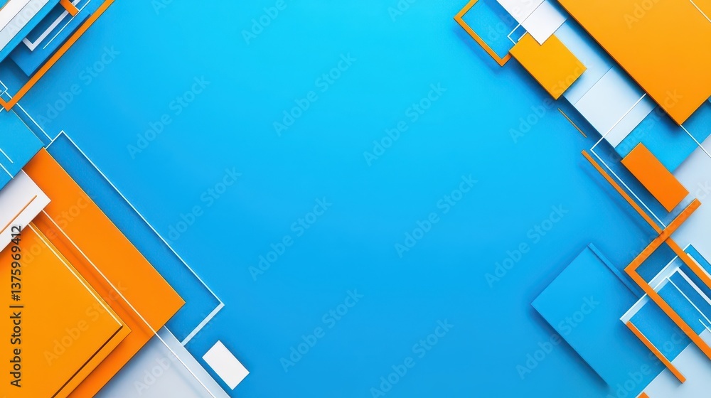 Poster striking blue and orange abstract background showcasing dynamic shapes and vibrant colors for modern