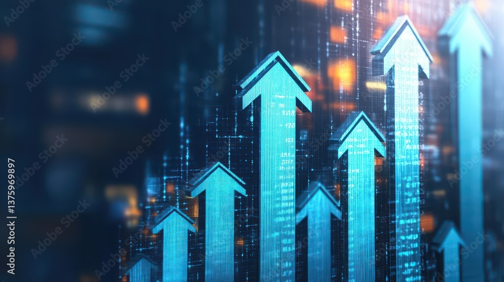 Poster urban cityscape with dramatic blue and black background creating a striking contrast and captivating