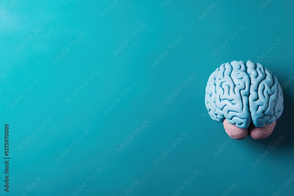 Aufkleber Human brain anatomy illustration showcasing intricate structures and functions in a scientific context