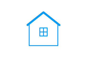 家のアイコン　水色線