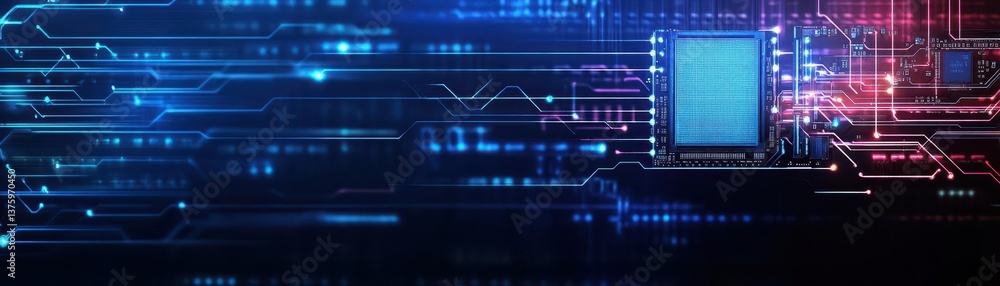 Aufkleber Detailed circuit board design with background elements creating a complex visual representation of technology and innovation