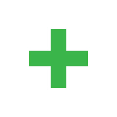Green plus sign Vector icon Cross symbol of safety guidance