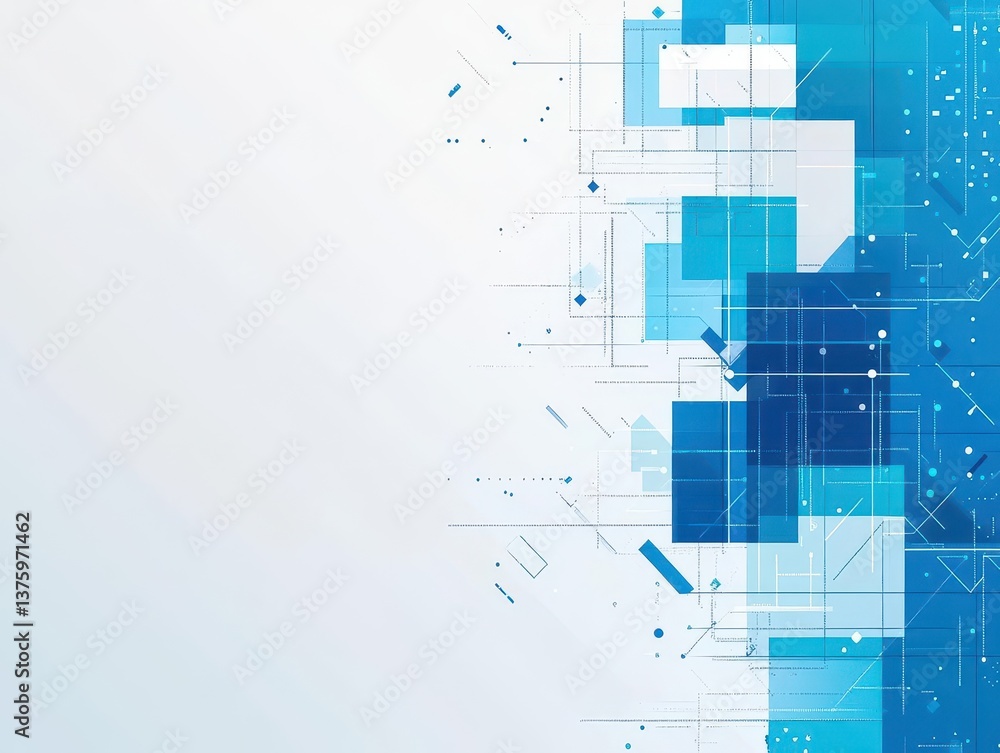 Poster Abstract blue and white background with smooth gradients and soft visual elements for digital and creative projects