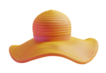 Yellow sun hat on pink