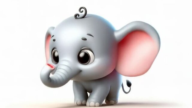 3D funny baby elephant cartoon animation