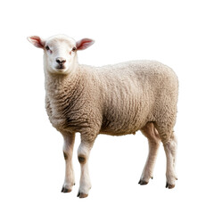 Obraz premium Charming Sheep Portrait Against Black Background
