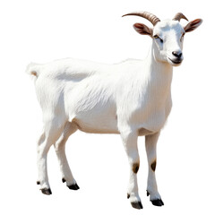 Fototapeta premium Charming White Goat: A Majestic Farm Companion