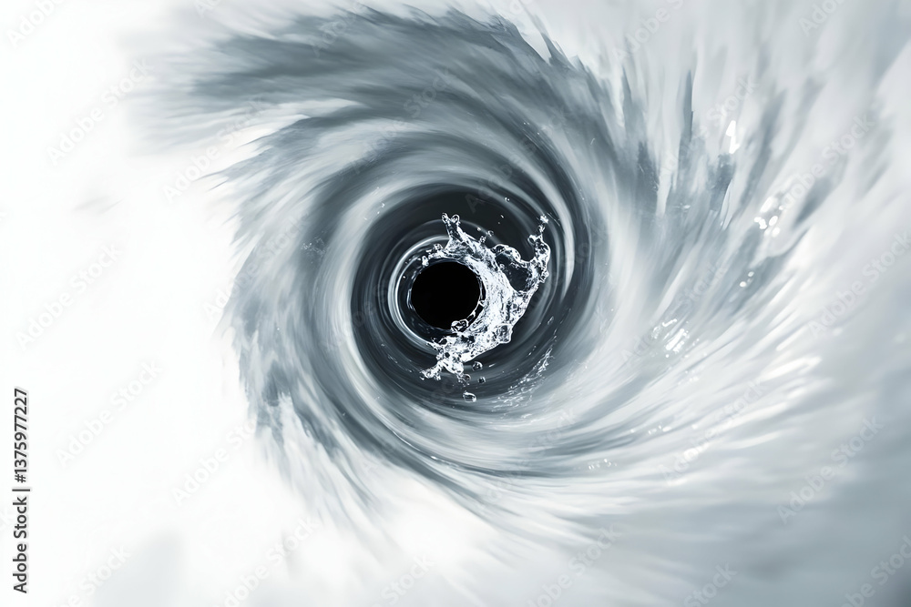 Poster a mesmerizing vortex of swirling water, capturing the dynamic movement and energy of nature's forces