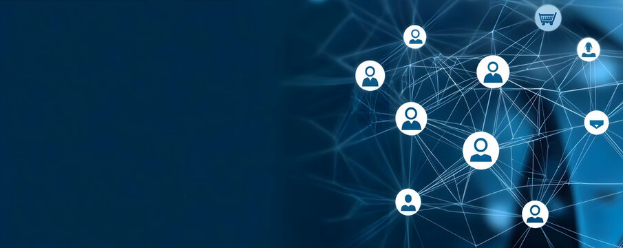 A network of digital connections symbolizing online communication and social networking in a technological landscape.