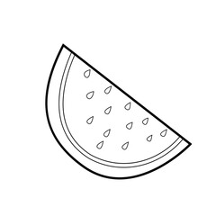  vectorLine art  illustration of a watermelon slice