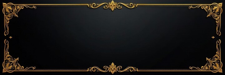 Black luxury VIP coupon background with golden accents and elegant scrollwork, exclusive, vip
