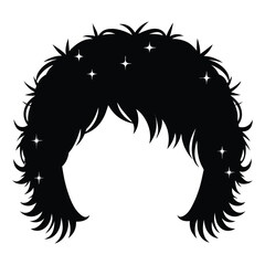 hair tinsel silhouette vector.